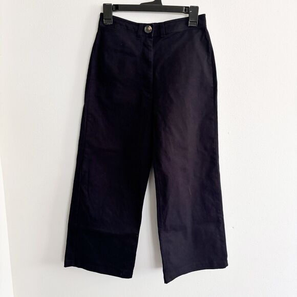 Able Size 2 Francis Wide Leg Crop Pant Black Denim Dressy Pants 23" inseam - Picture 1 of 10